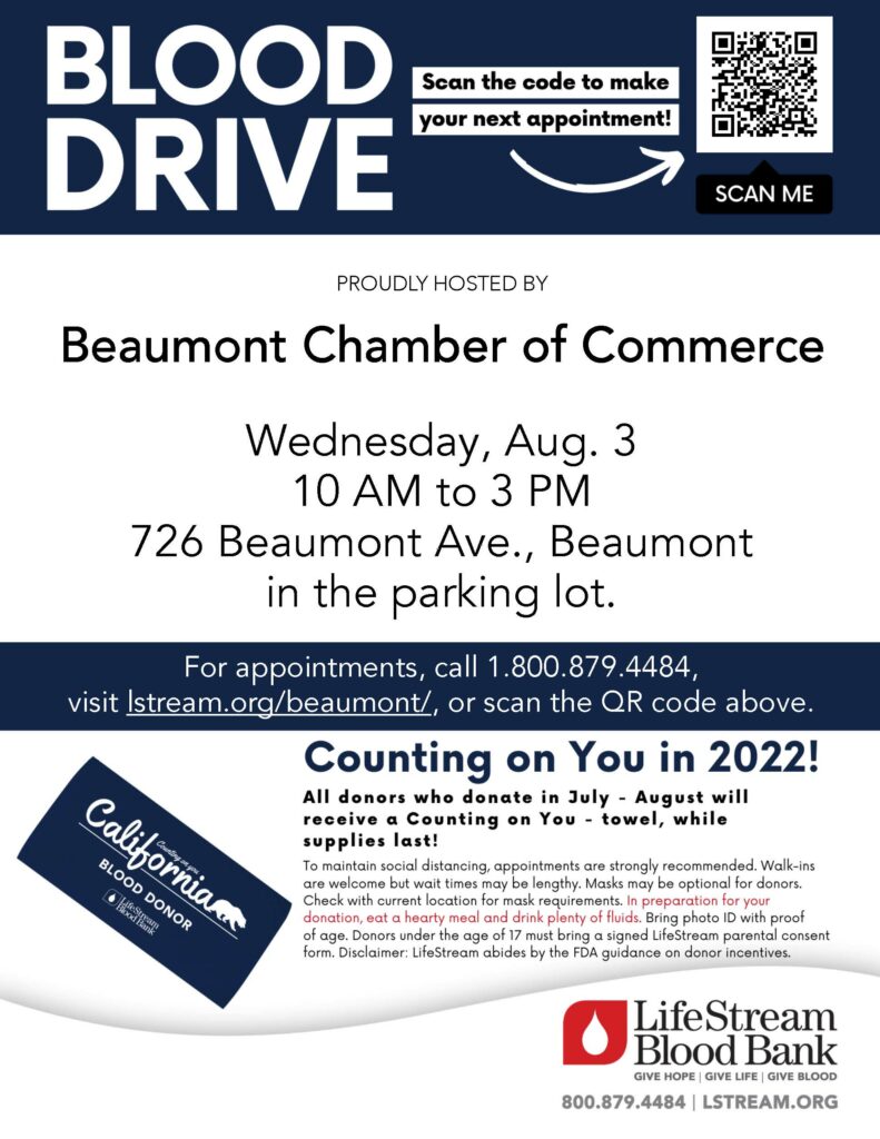 Blood Drive @ Beaumont Chamber of Commerce | Beaumont | California | United States