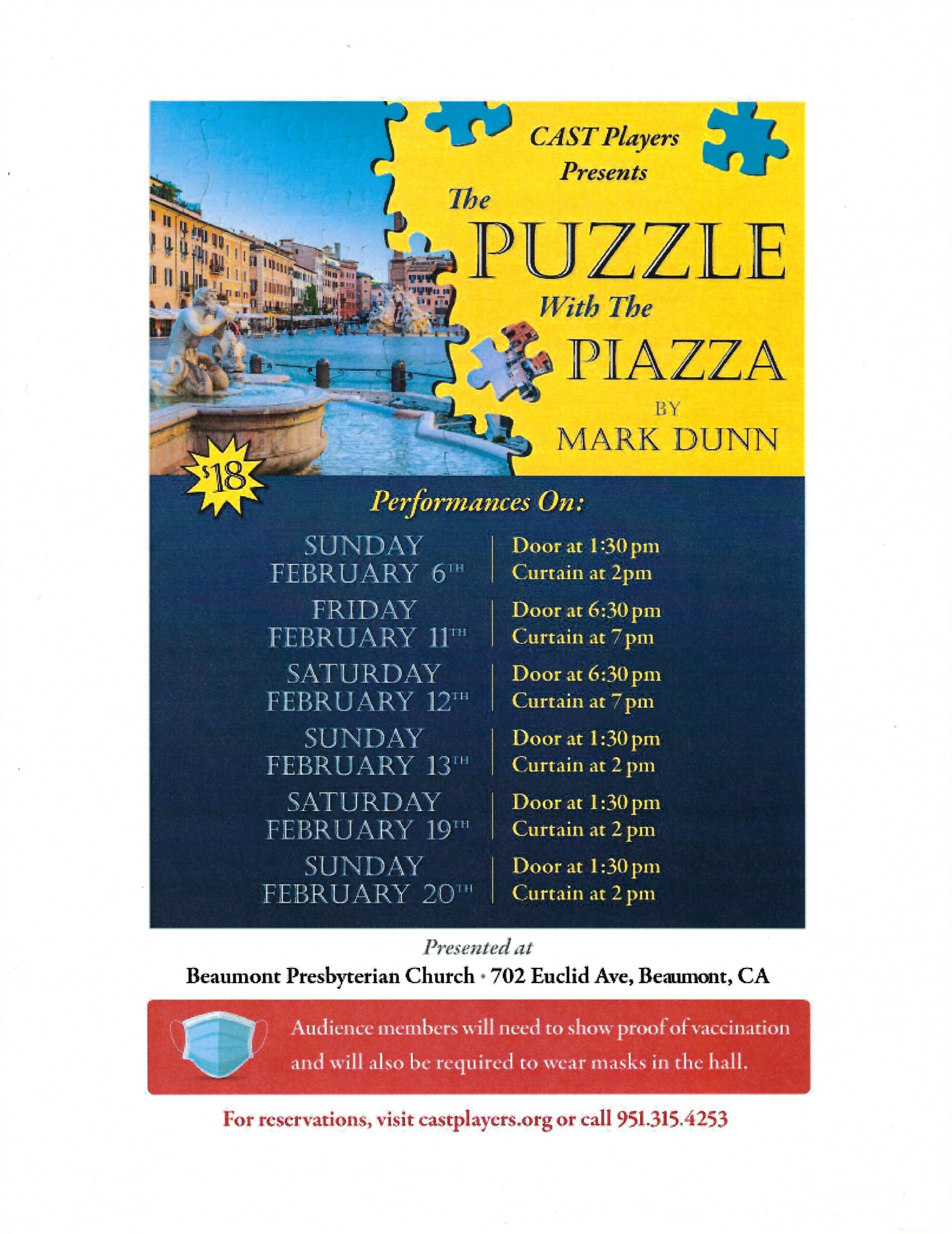 The Puzzle with the Piazza @ Beaumont Presbyterian Church | Beaumont | California | United States