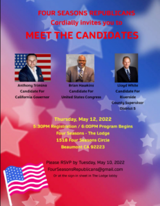Meet the Candidates @ Four Seasons - The Lodge | Beaumont | California | United States