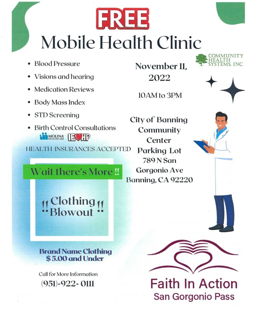 Free Mobile Health Clinic @ City of Banning Community Center Parking Lot | Banning | California | United States