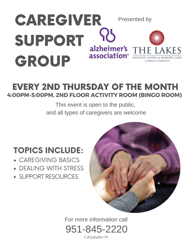 Caregiver Support Group @ The Lakes Assisted Living & Memory Care | Banning | California | United States