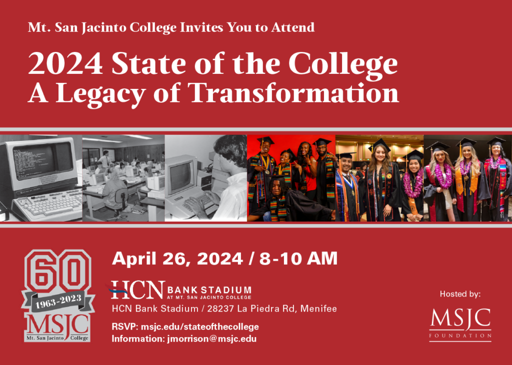 State of the College - A Legacy of Transformation @ MSJC HCN Bank Stadium | Menifee | California | United States