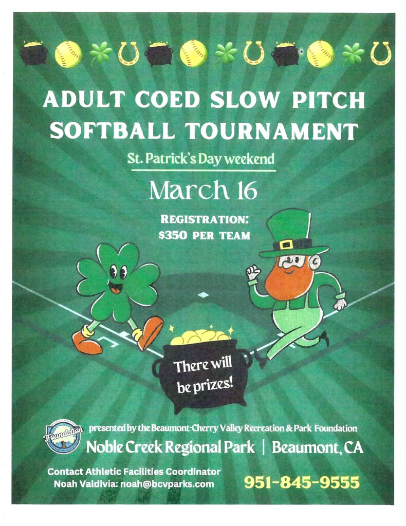Adult Co-ed Slow Pitch Softball Tournament @ Noble Creek Regional Park | Beaumont | California | United States