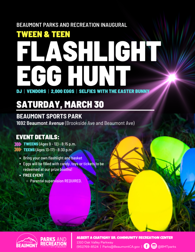 Flashlight Egg Hunt @ Beaumont Sports Park | Beaumont | California | United States