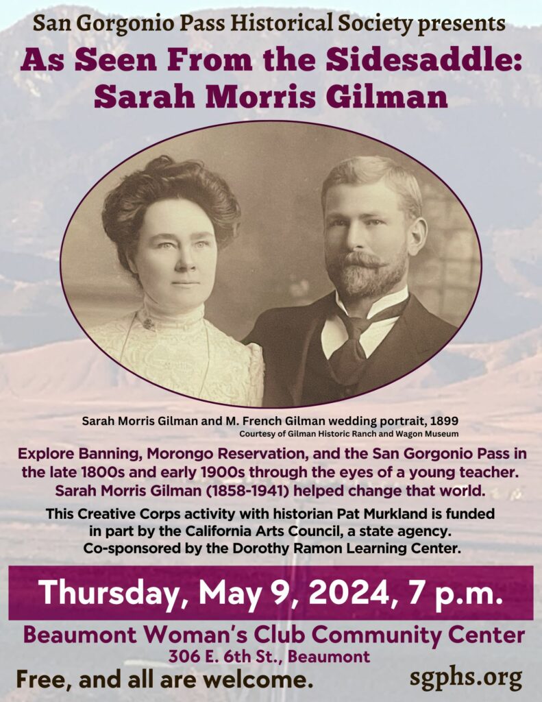 SGPHS Meeting - "As Seen from the Sidesaddle: Sarah Morris Gilman" @ Beaumont Woman's Club Community Center