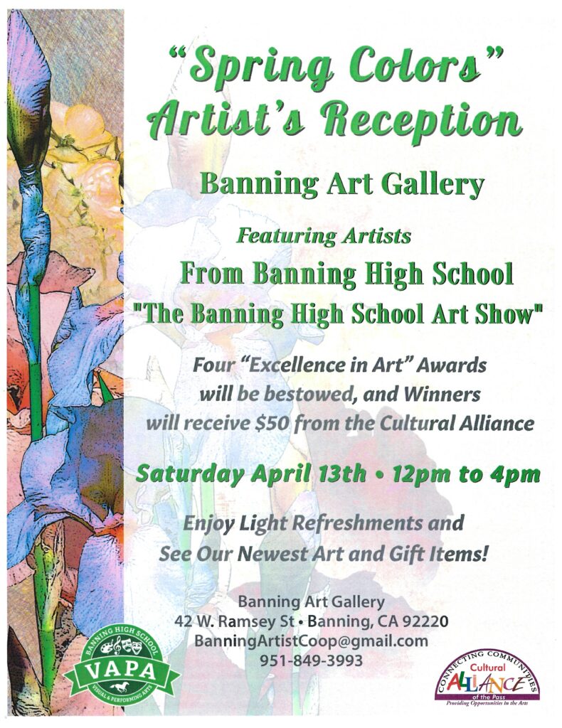 "Spring Colors" Artists Reception @ Banning Art Gallery | Banning | California | United States