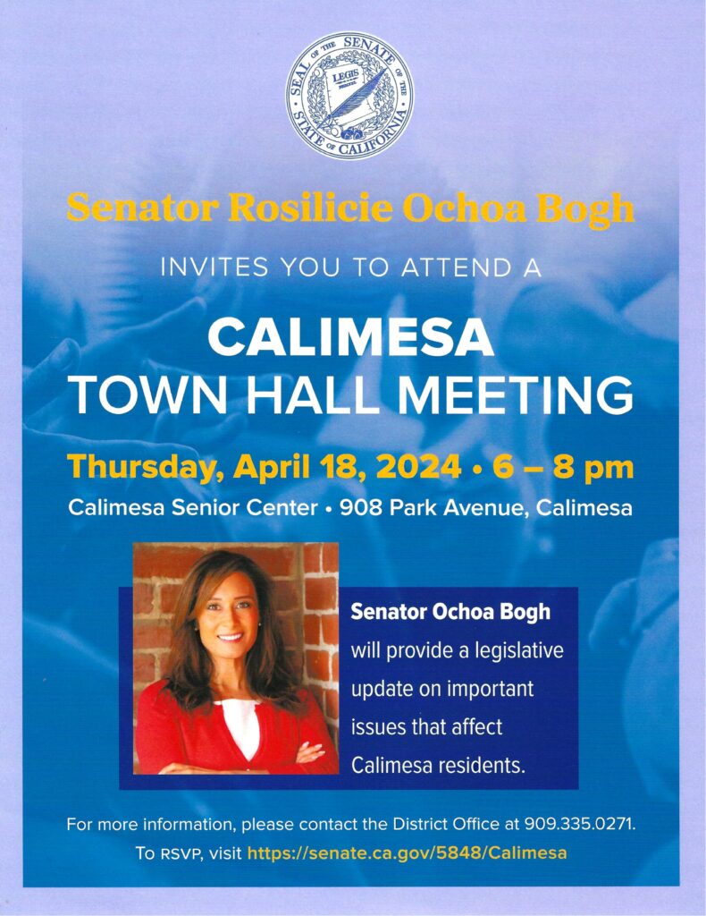 Calimesa Town Hall Meeting @ Calimesa Senior Center | Calimesa | California | United States