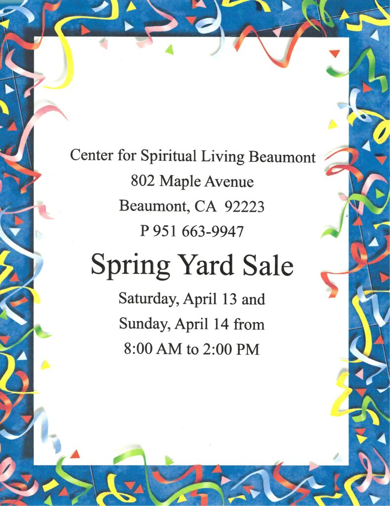 Spring Yard Sale @ Center for Spiritual Living | Beaumont | California | United States