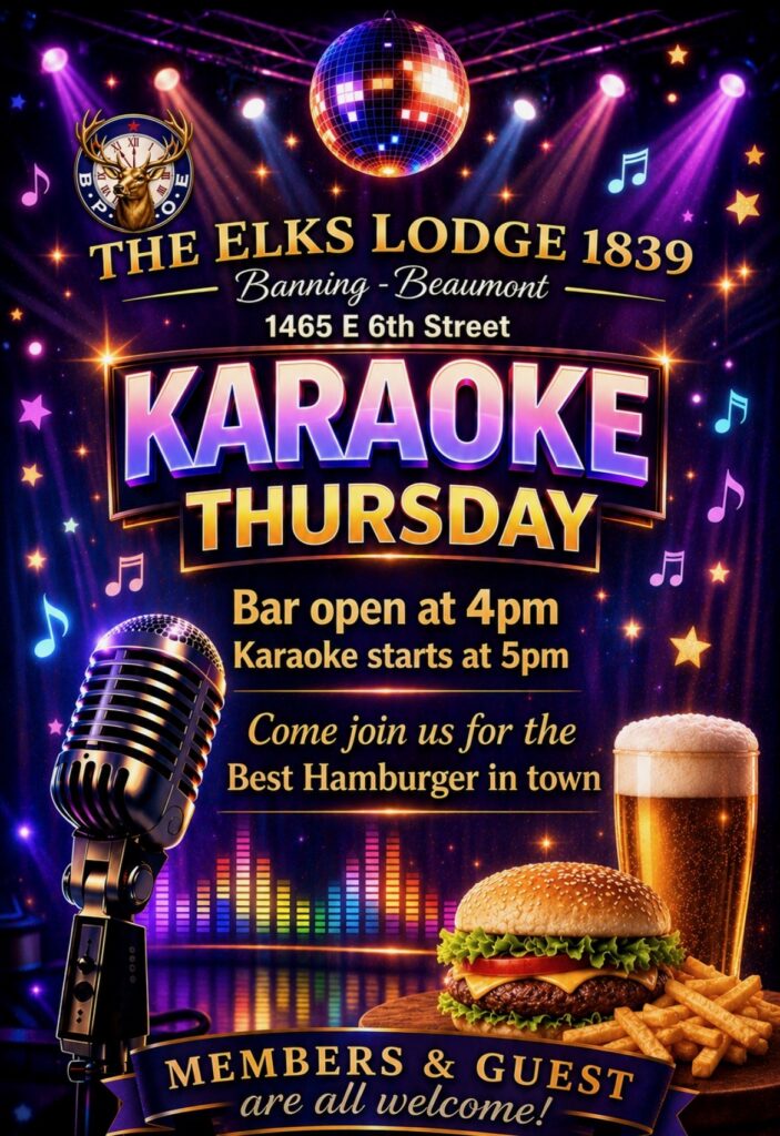 Karaoke Thursdays @ The Elks Lodge 1839
