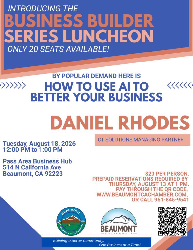Business Builder Series Luncheon @ Pass Area Business Hub | Beaumont | California | United States