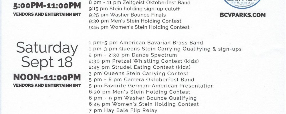 Oktoberfest Royal Game Schedule.
