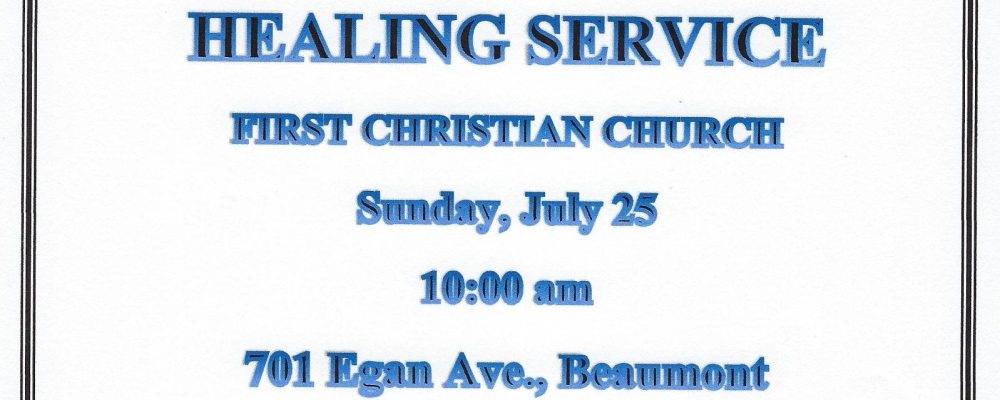 First Christian Church Healing Service.